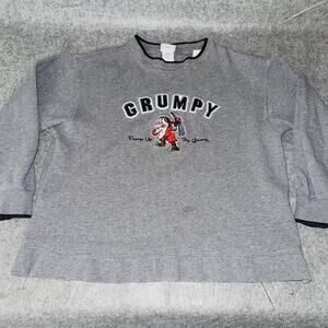 Disney Grumpy Sweatshirt Mens XL Pump Up the Grump Embroidered Disneyland Parks